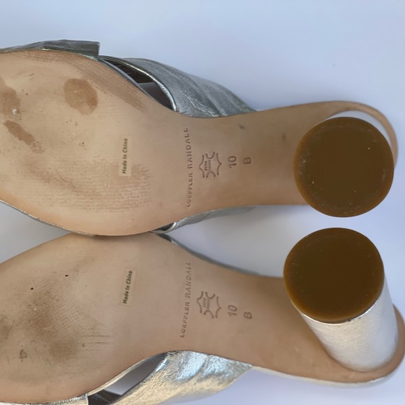 Loeffler Randall Coco Metallic Silver Heels Size 10 - Picture 7 of 16